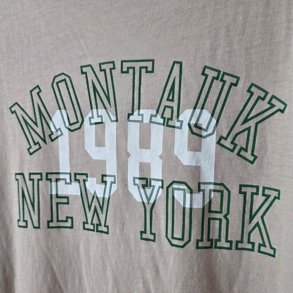 Torrid Women's Size 2 Beige Montauk New York 1989 Graphic Long Sleeve Tee Plus - Picture 3 of 6